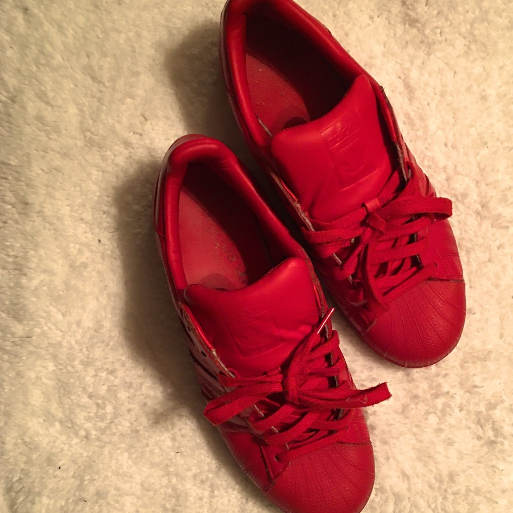 Men Adidas Red Sneakers Leather size 10